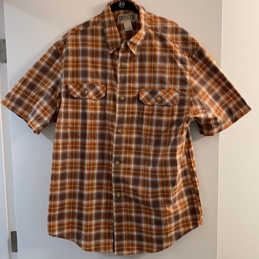 Large plaid Duluth Trading Company shirt